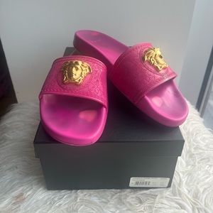 Versace Palazzo Pool Slides 'Fuchsia'